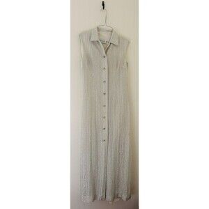 Vintage 60s Berkshire By B-Tween Tinsel Metallic Sleeveless Maxi Dress
